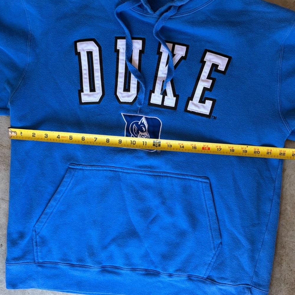 E5 Duke Blue Devils Hoodie Royal Blue Fleece Sweatshirt Pullover Mens Large - Picture 5 of 7